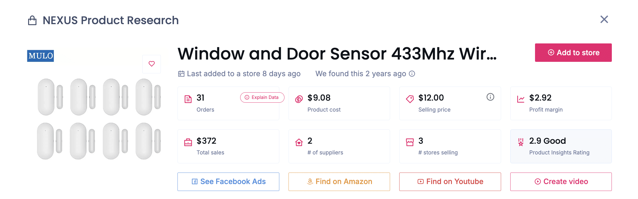 Window Vibration Sensor
